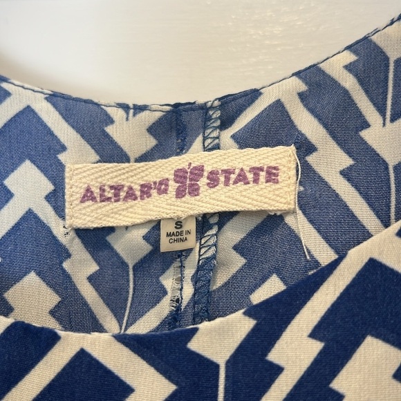 Altar’d State Navy and White Patterned Camisole size small. - Picture 3 of 5